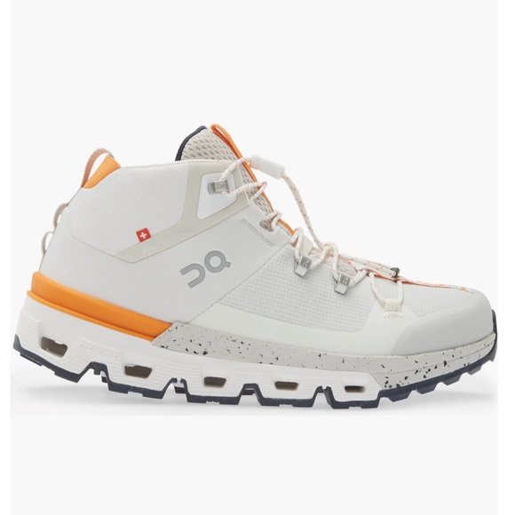 On Cloudtrax Water Repellent Hiking Boots/Shoe | Frost White - Picture 2 of 8